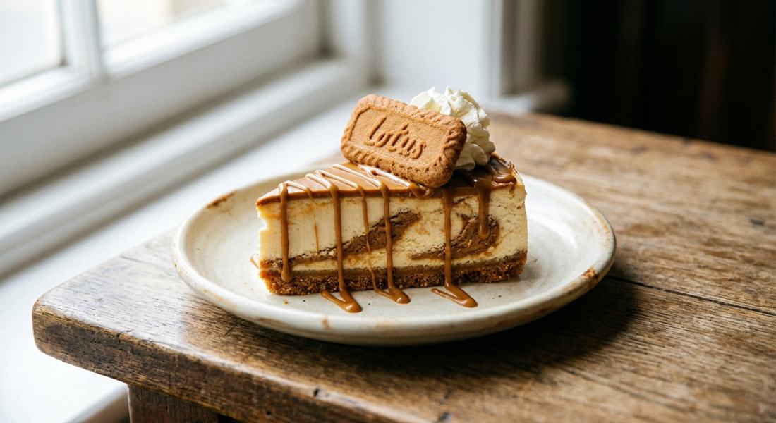 Lotus Biscoff cheesecake slice